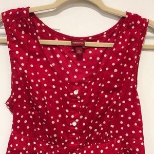 Red and white polka dot